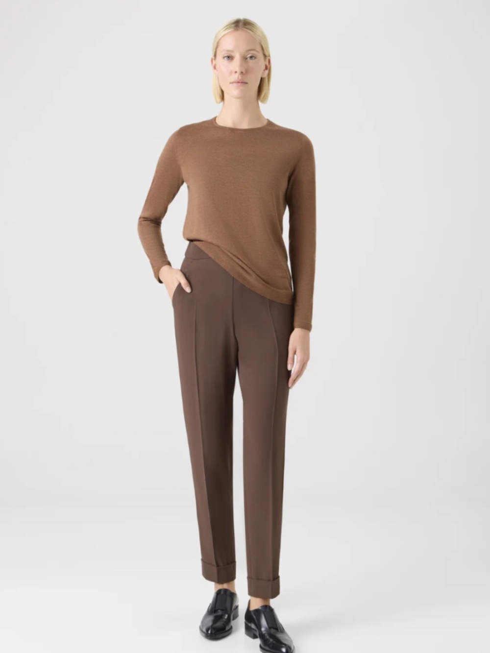 AKRIS Chris Tapered Pants Size 6‎ minimalist color pink beige  $1250 - Picture 3 of 13